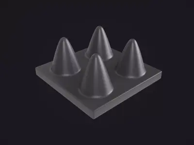 Grey Floor Spike Trap 3D model