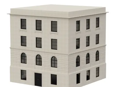 Old house 5 from New York Low-poly 3D model