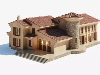 Spanish Colonial Villa 3D model