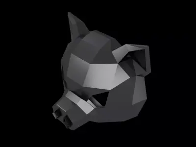 Lowpoly Pig Mask V1 004 Low-poly 3D model