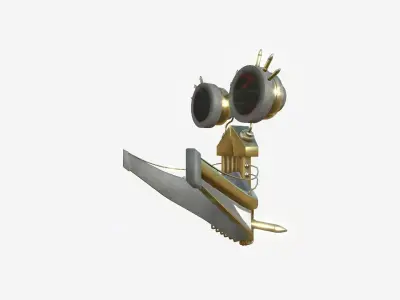 Steampunk Mask A04 White Gold - SciFi Character Design Low-poly 3D model