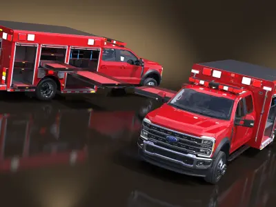  Ford Light Rescue Truck with Open Compartments 