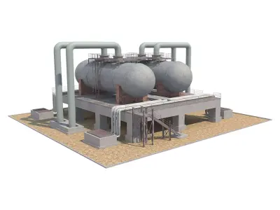 Industrial Silo 01 Low-poly 3D model