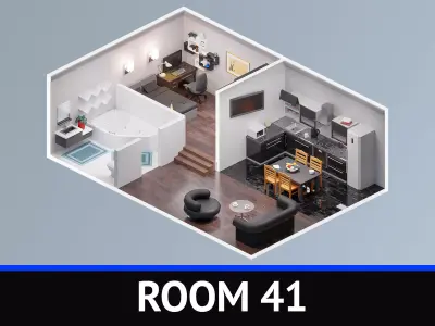 Room 41 Low-poly 3D model