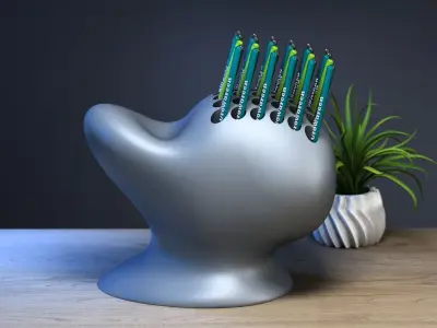 minimal modern pen holder Cyborg pen holder 3D print model