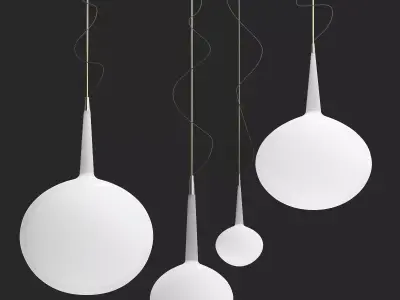 CASTORE pendant light with three balls hanging from ceiling 3D model