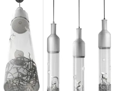 Scandinavian glass chandelier 3D model