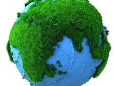 Earth Grass Globe Low-poly 3D model