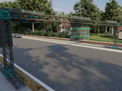 puente con pantalla led  Low-poly 3D model