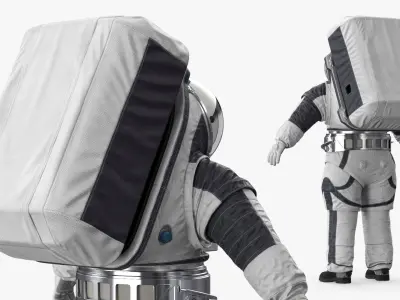  Orbital Space Suit with Detailed Interior White 