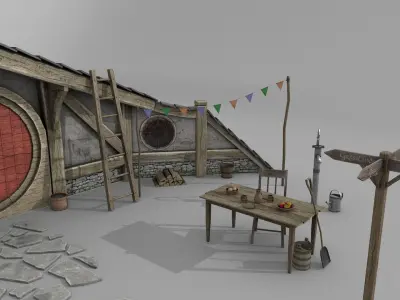 Halfling Home 6 Low-poly 3D model
