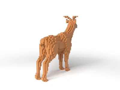 Deer Minecraft Voxel Low-poly 3D model