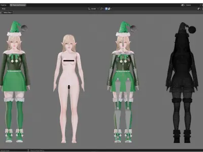 Christmas elf - UE5 - Unity - Blender - Animated Low-poly 3D model