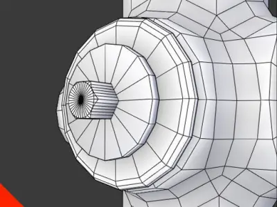 Hydrant LowPoly orange fire Low-poly 3D model