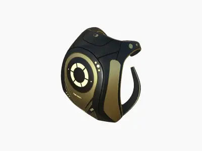 SciFi Backpack G03 Black Gold - Fashion Character Design Low-poly 3D model