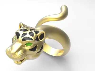Tiger Head Ring 3D model