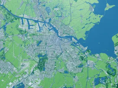 Amsterdam with Terrain 3D model