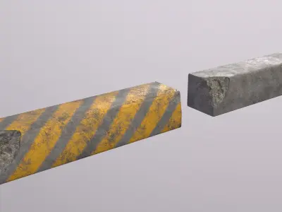 Sidewalk Concrete Curb Low-poly 3D model