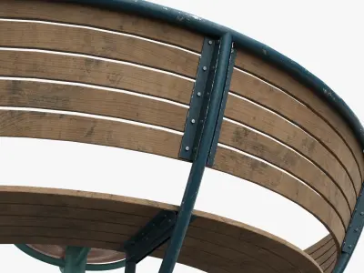 Roundabout bench 01 3D model