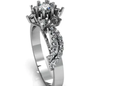 Daimonds Ring For Women 3D print model