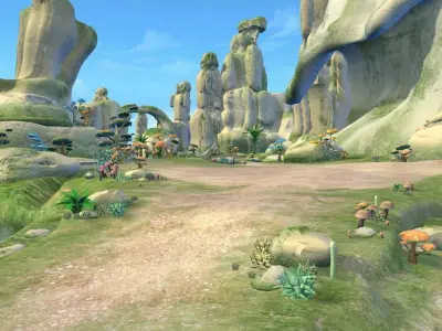 Cartoon Valley Scene 3D model