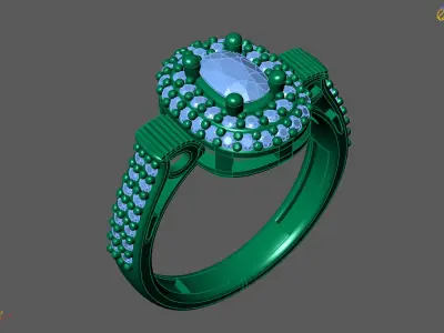 Women Rings 3DM STL Womens Rings DiamondDetails 3D print model 3D print model