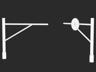 Wooden Barrier  Low-poly 3D model