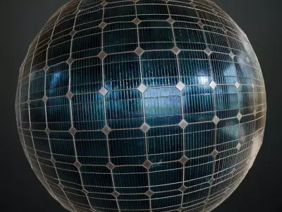 Solar Panel Metal Material PBR Seamless Texture