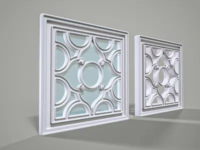 Highpoly Square Gothic Window Type4 3D model