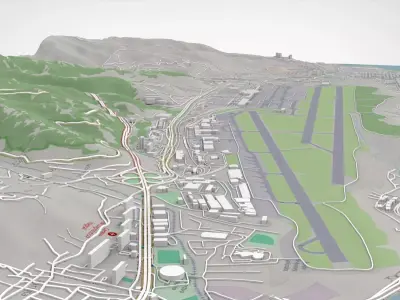 Cityscape Catia la Mar Vargas State Venezuela 3D model