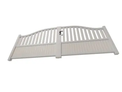 White arc gate for house Low-poly 3D model