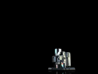 Futuristic Future Modern City Building Skyscraper 13 3D model