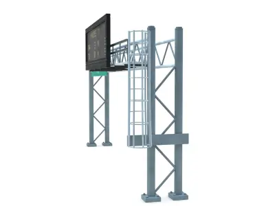 Highway Sign 08  Low-poly 3D model
