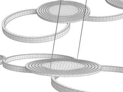 Wrought Iron LED Hanging Lamp  Low-poly 3D model