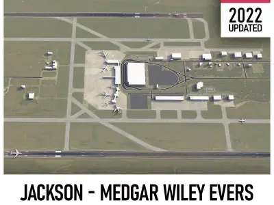 Jackson - Medgar Wiley Evers Airport Low-poly 3D model