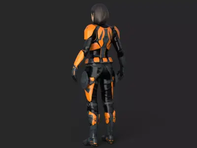 Futuristic Girl Low-poly 3D model