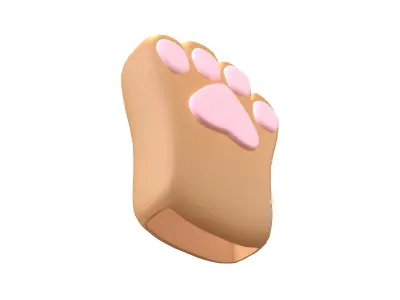Cat Paw Glove v1 003 Low-poly 3D model