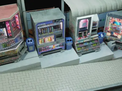 Slope Street Vending Machines Low-poly 3D model