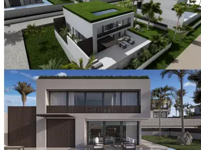  Modern Loft Villas Island Scene Lumion Ready  3D model