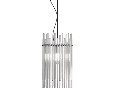 CLEAR GLASS LAMP CHROME 3D model