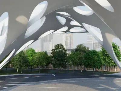 Modern City park 3D scene 3D model