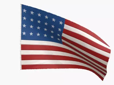 The Old Glory Flag 1822 Low-poly 3D model