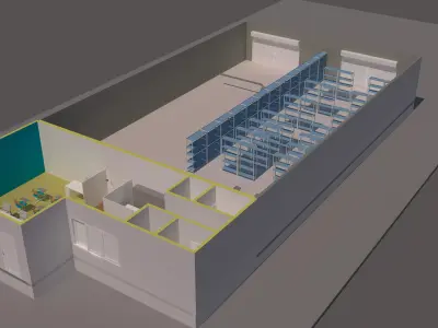 Warehouse  interior model 3D model Low-poly 3D model
