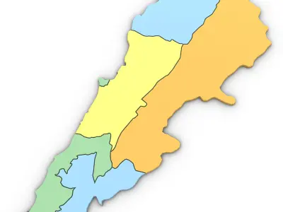 3D Political Map of Lebanon 3D model