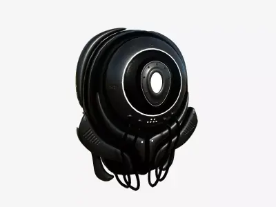 SciFi Backpack D08 Full Black - Fashion Character Design Low-poly 3D model