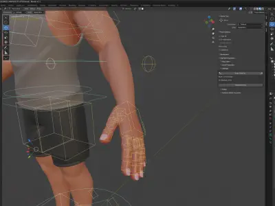 Cartoon Sports Gym Fitness Man  Low-poly 3D model