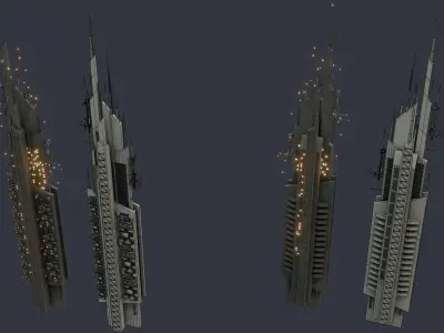 Futuristic Sci-Fi City  3D model