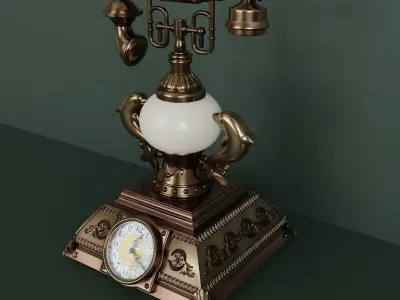 Table lamp with clock 3D model