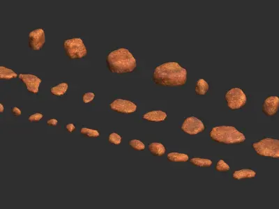 Assorted Rocks - Red Dust Low-poly 3D model