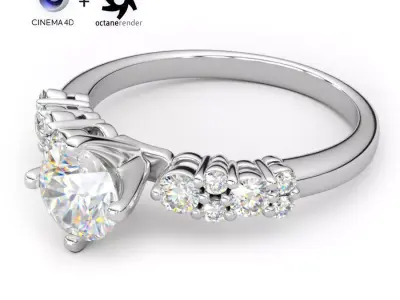 Cinema 4D Octane Render Scene Setup For Jewelry 3D Rendering 3D model